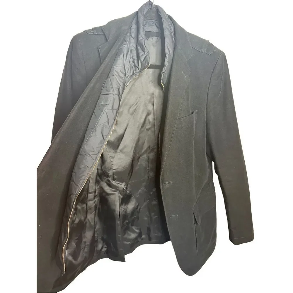 Massimo Dutti Cotton Blend Two Button Blazer Jacket Removable Lining Sz 38 Men's
